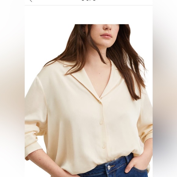 MNG MANGO Matte Satin Button Up Blouse - Picture 2 of 14